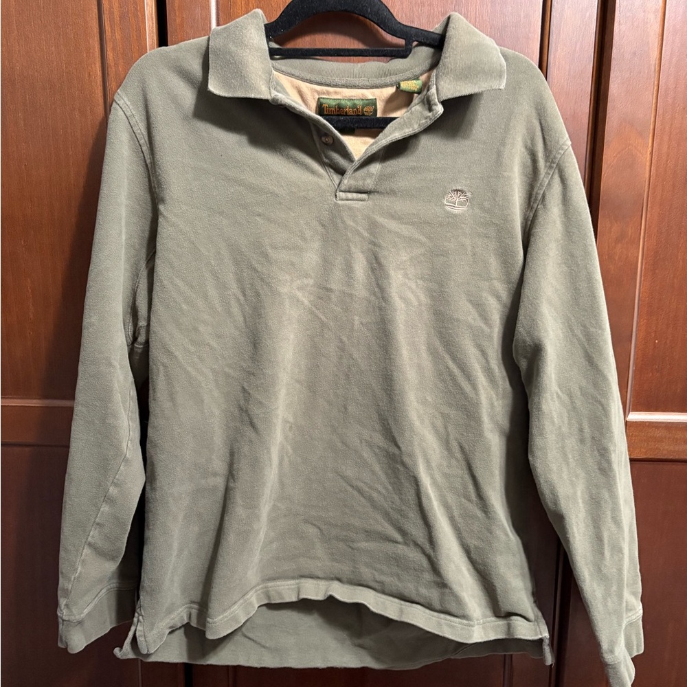 Vintage forest green thick timberland men’s long sleeve